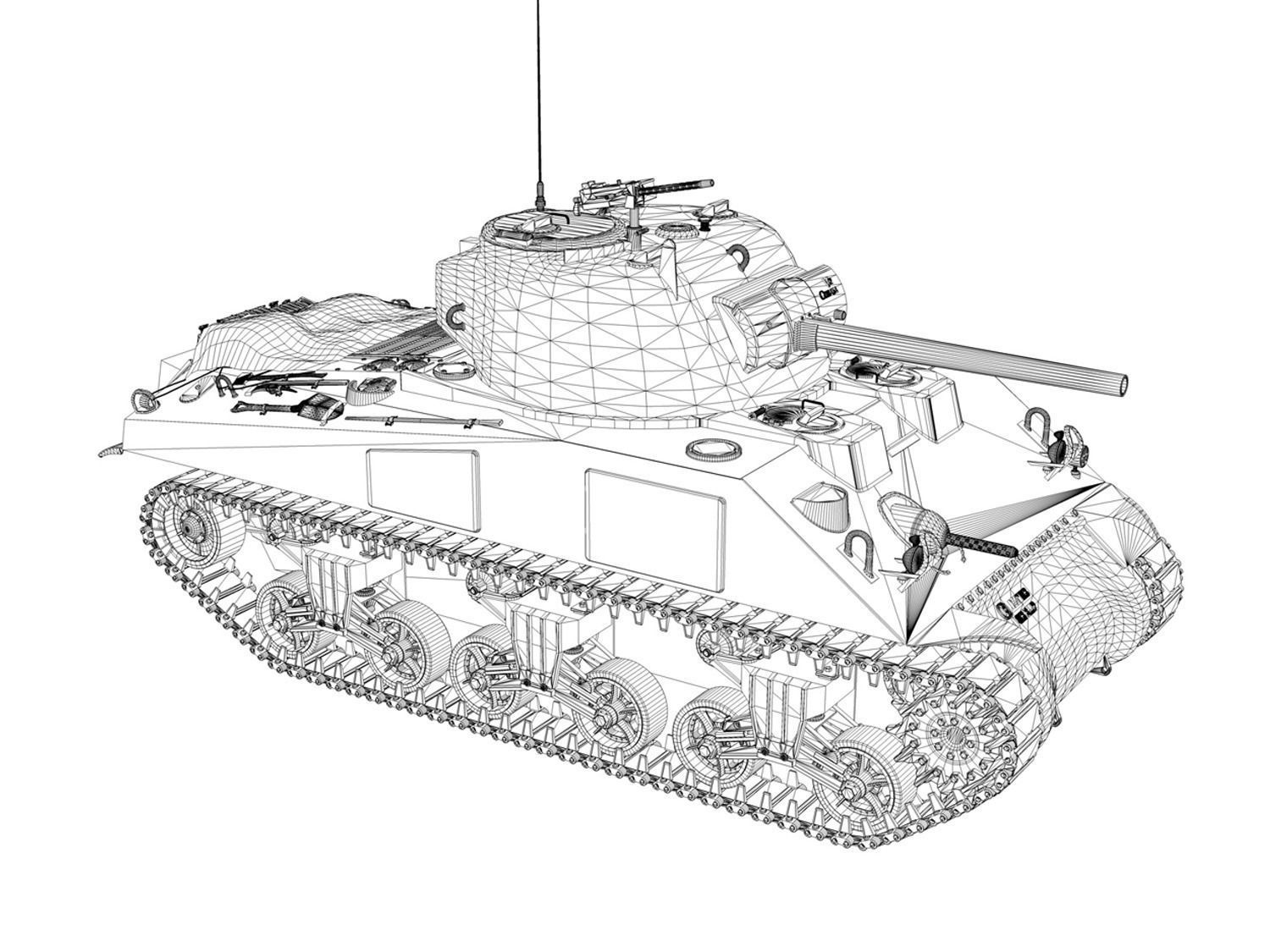M4A2 Sherman - Brive la Gaillarde 3D model_9
