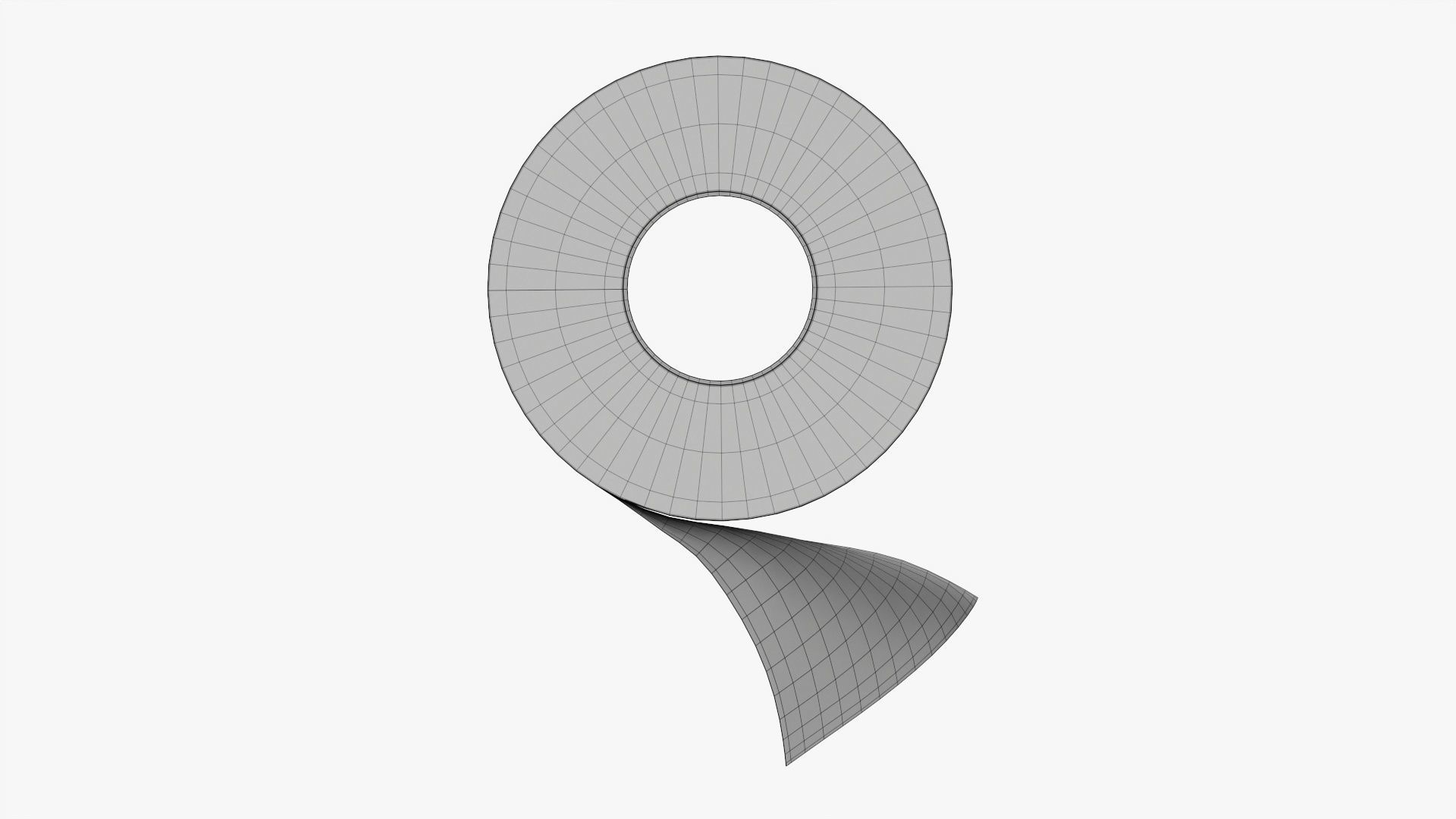 Single toilet paper roll 3D model_11