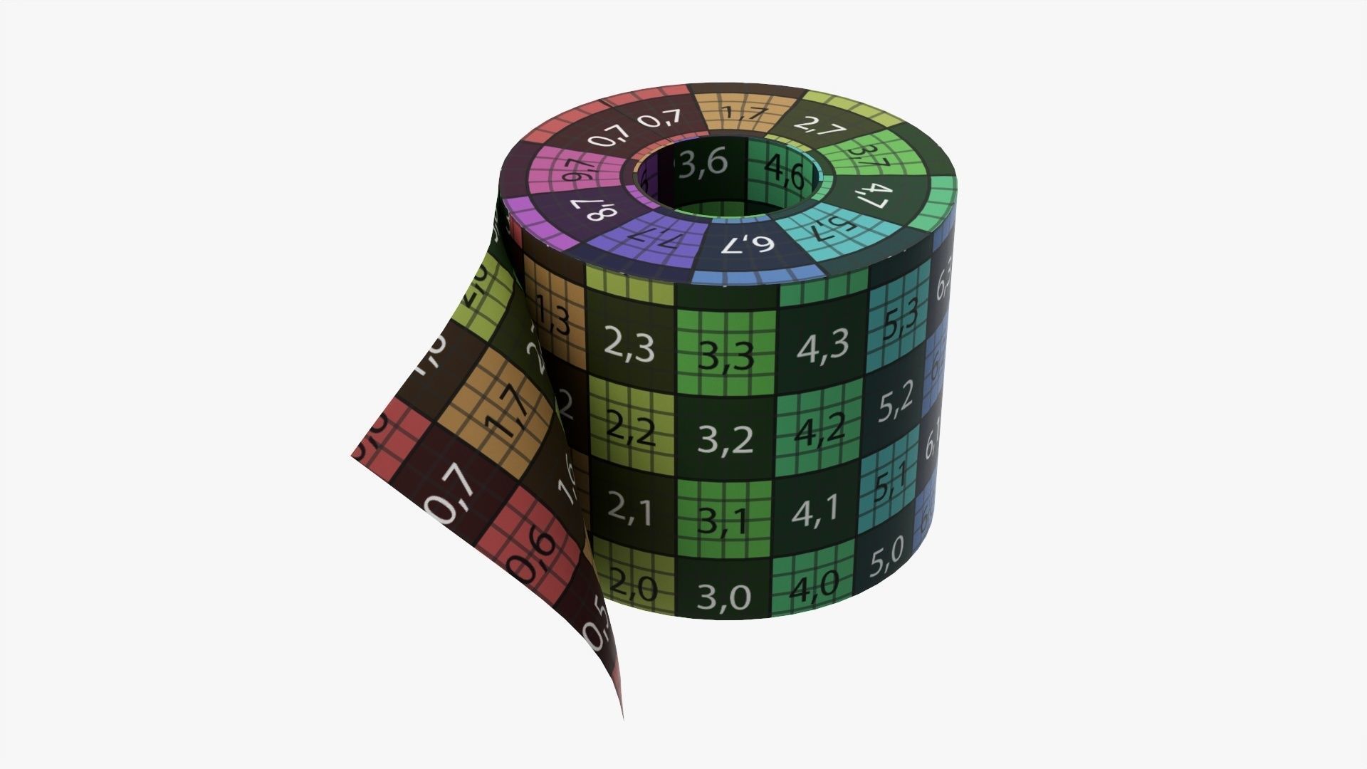 Single toilet paper roll 3D model_12