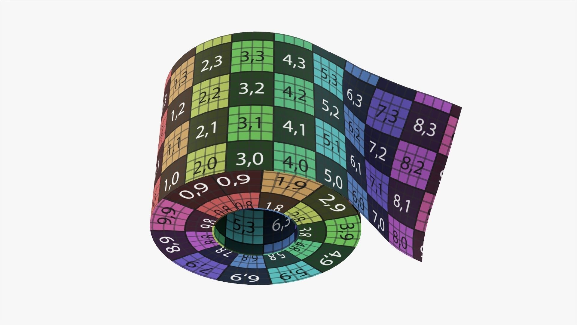 Single toilet paper roll 3D model_14