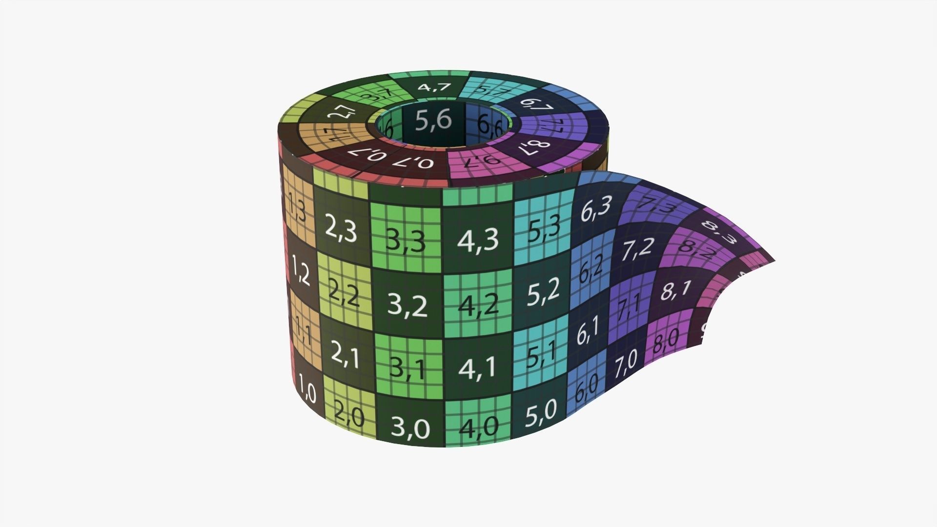 Single toilet paper roll 3D model_13