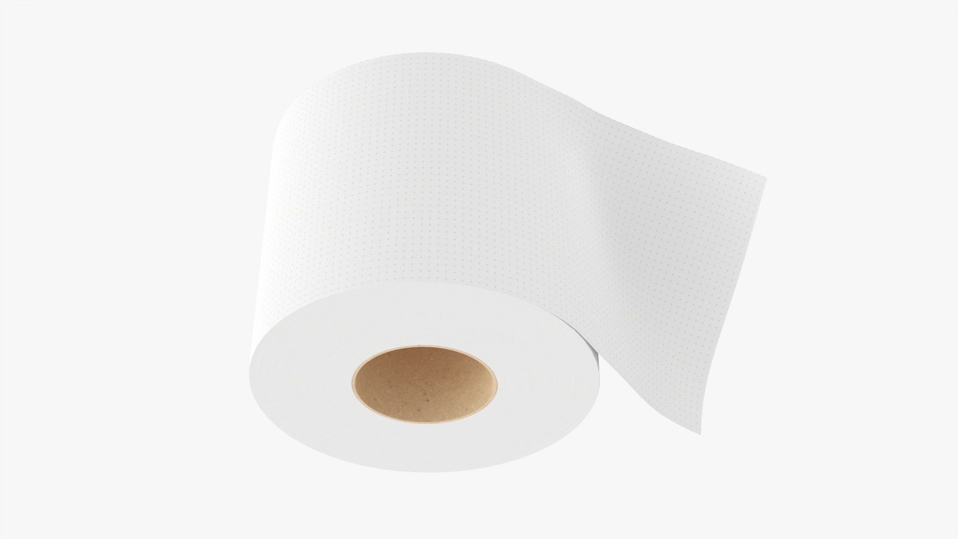 Single toilet paper roll 3D model_2