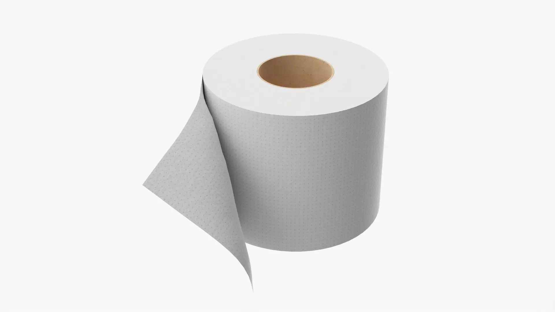 Single toilet paper roll 3D model_0