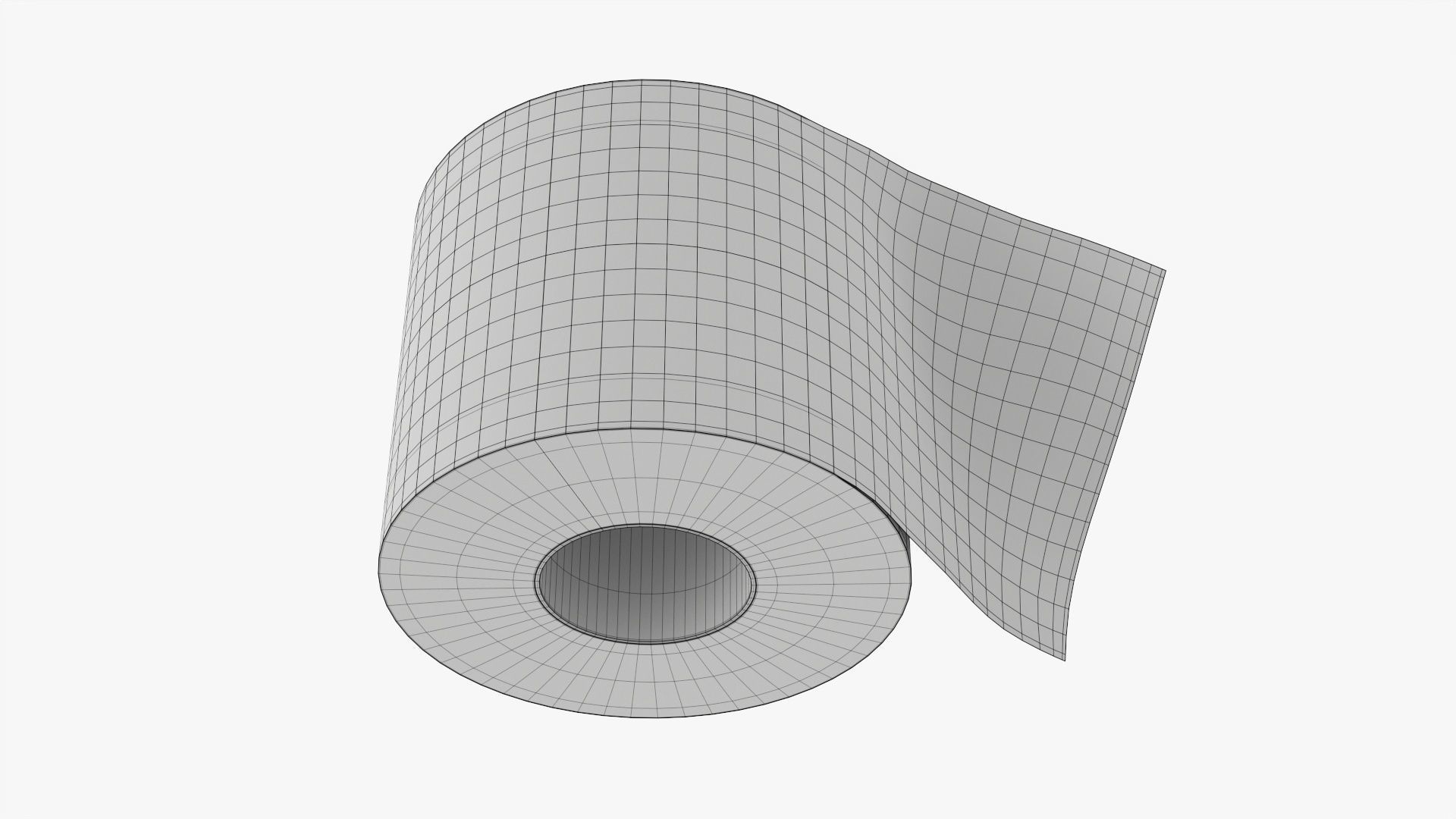 Single toilet paper roll 3D model_8