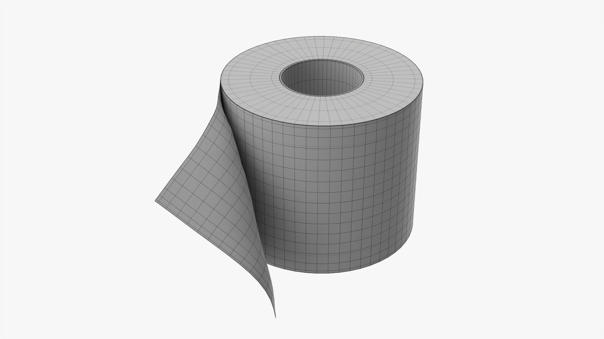 Single toilet paper roll 3D model_6