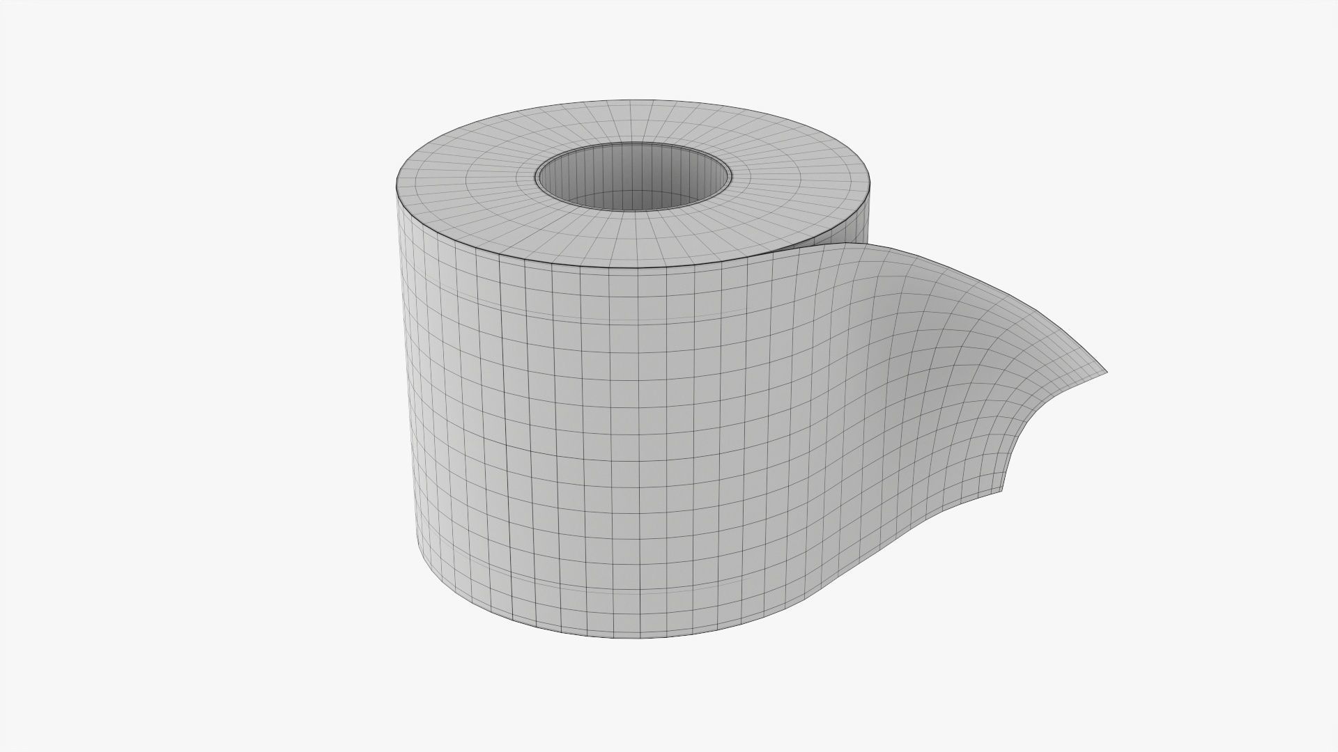 Single toilet paper roll 3D model_7