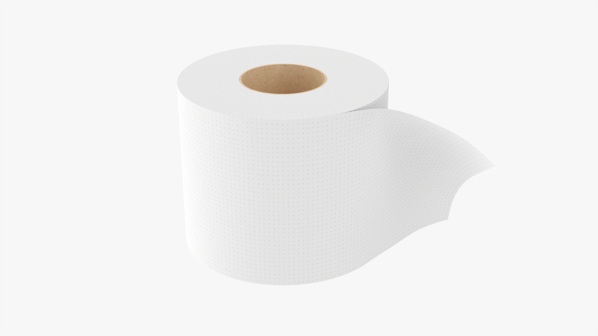 Single toilet paper roll 3D model_1