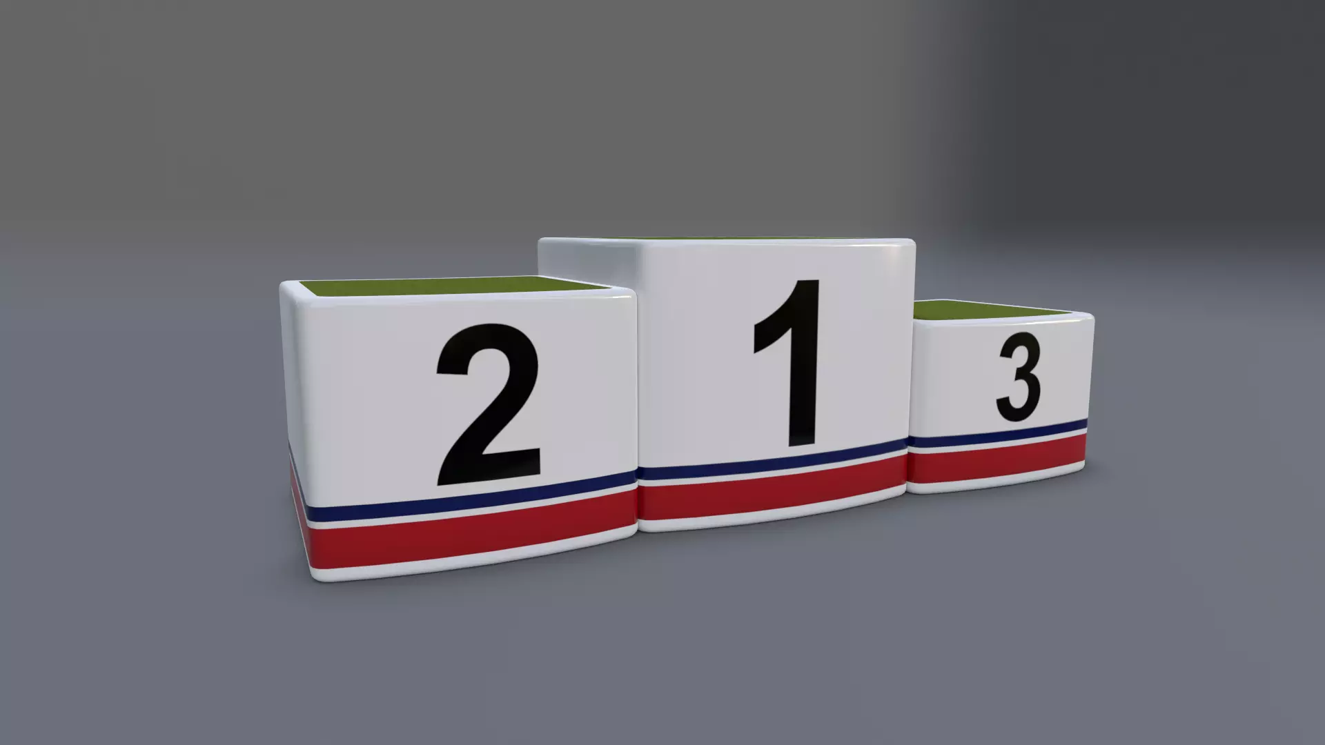 Sports Winner Fiberglass Podium with Grass Patch Low-poly 3D model