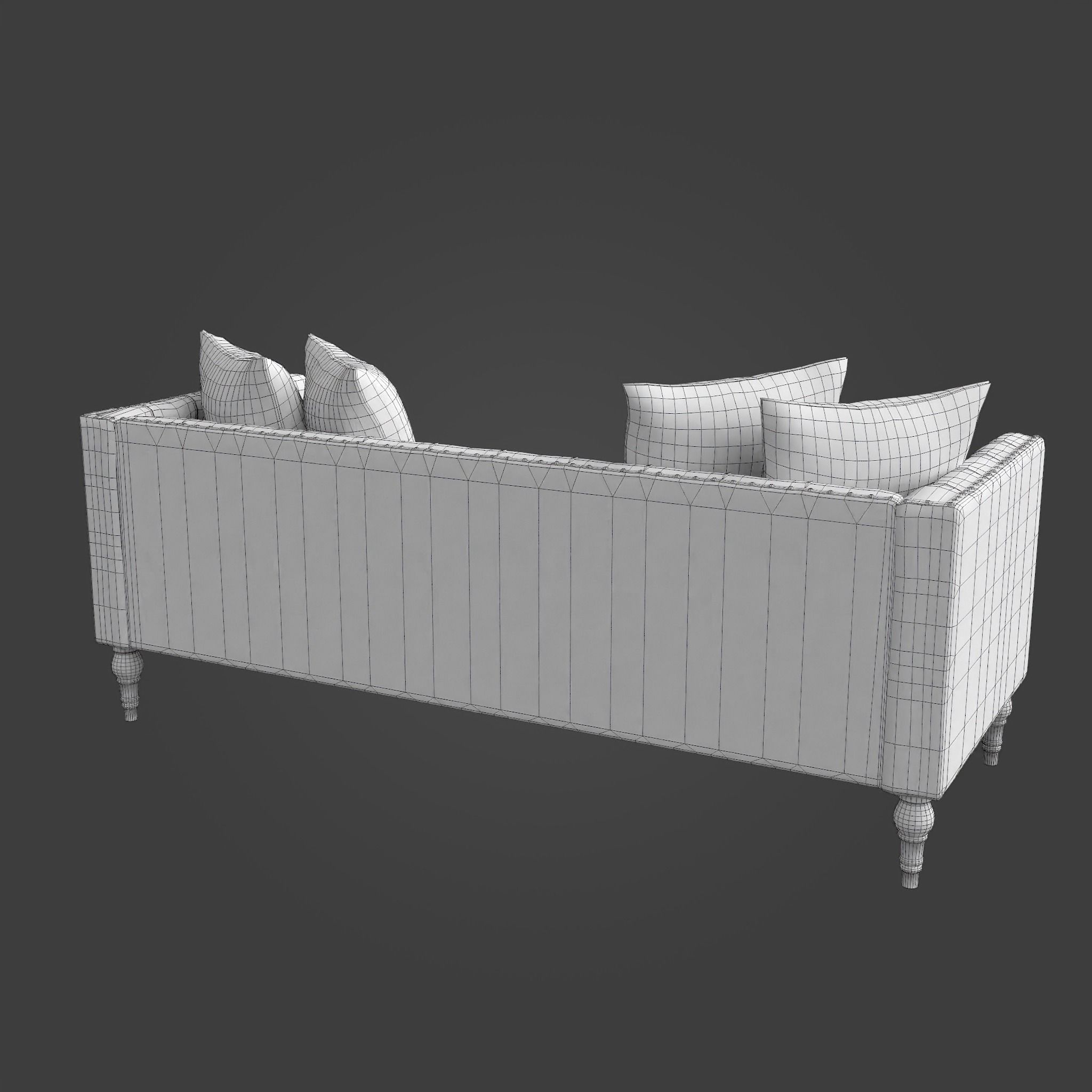 3D Sofa-03 sofa with studded legs Low-poly 3D model_6