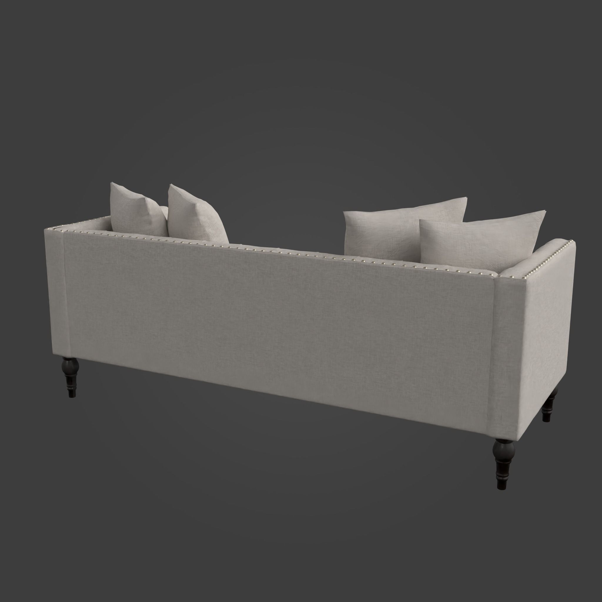 3D Sofa-03 sofa with studded legs Low-poly 3D model_5