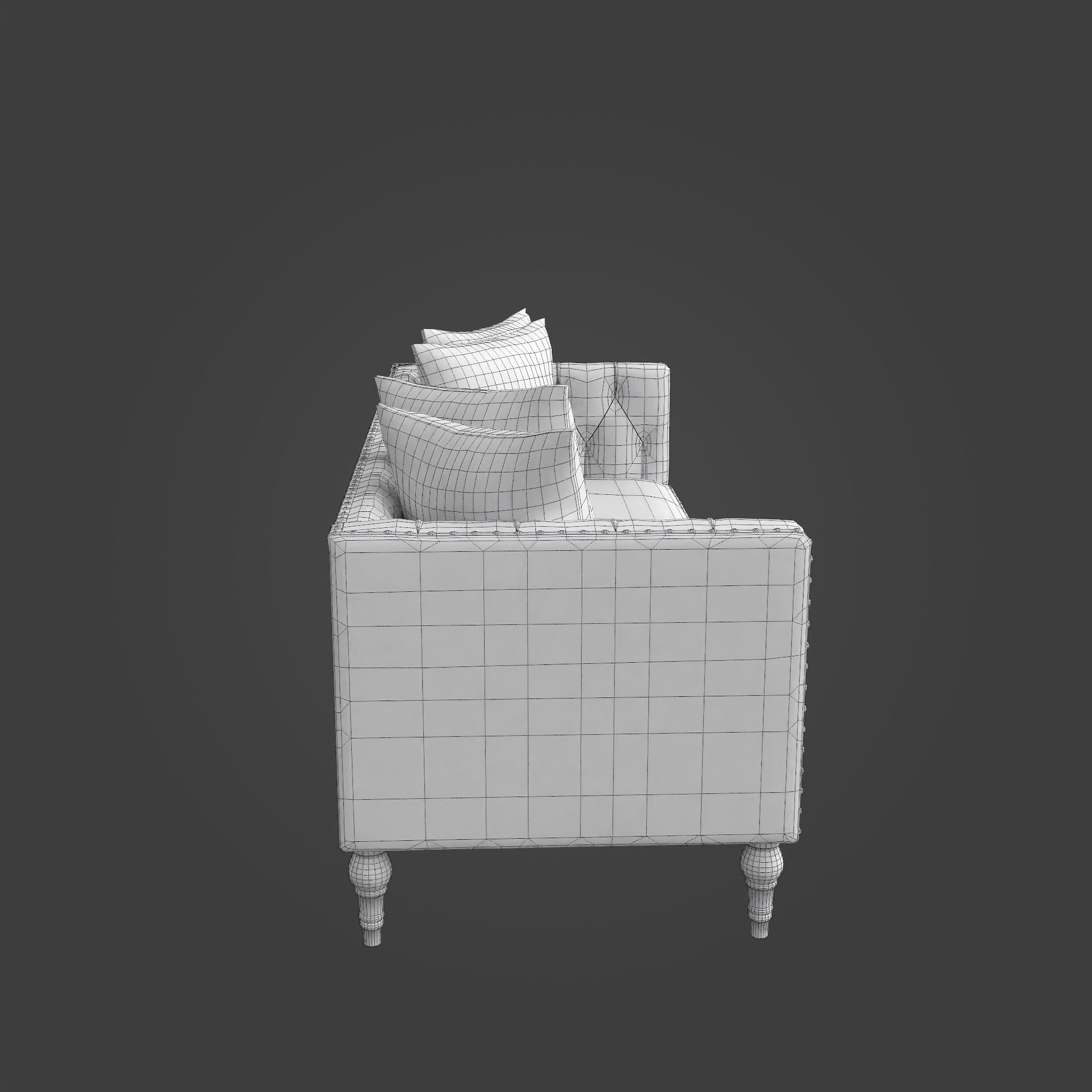 3D Sofa-03 sofa with studded legs Low-poly 3D model_4