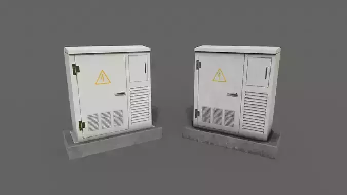 PBR Electric Box White Low-poly 3D model