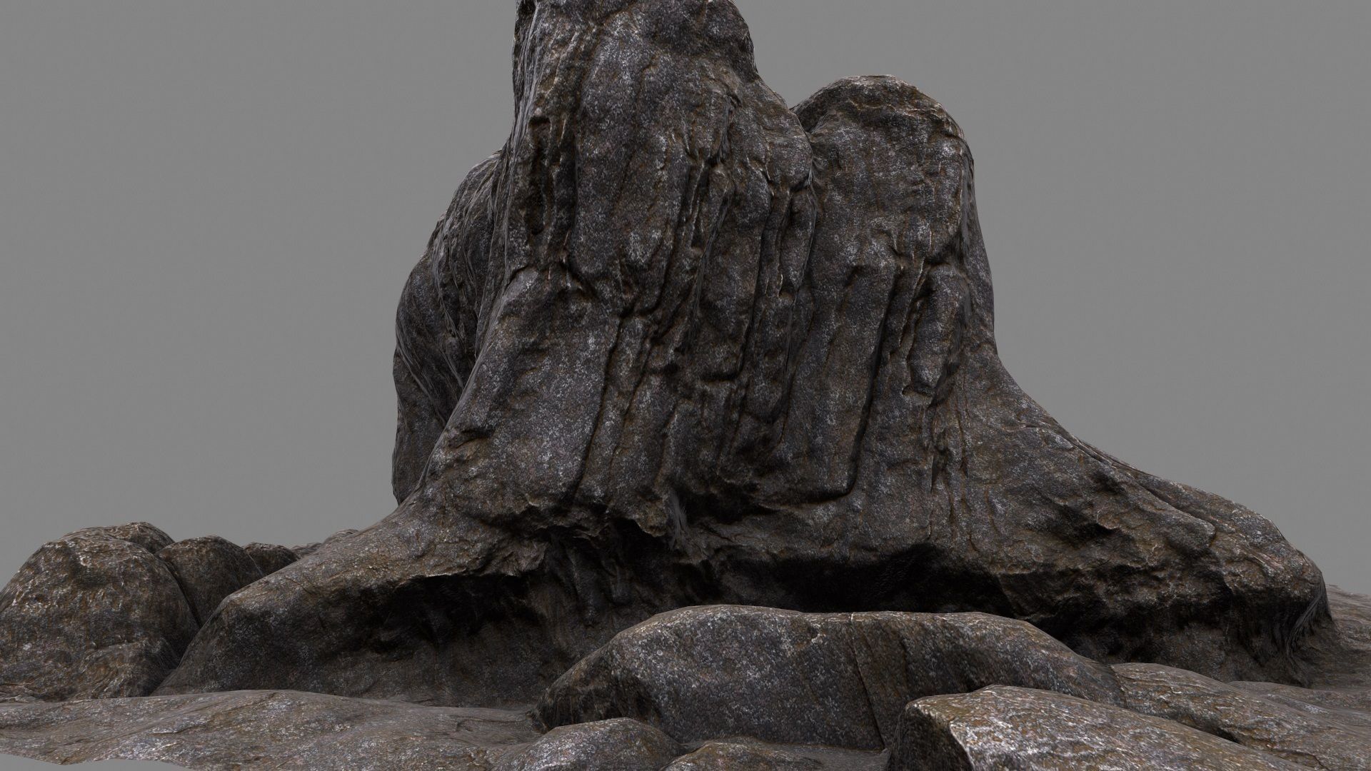 mountain rock 3D model_2