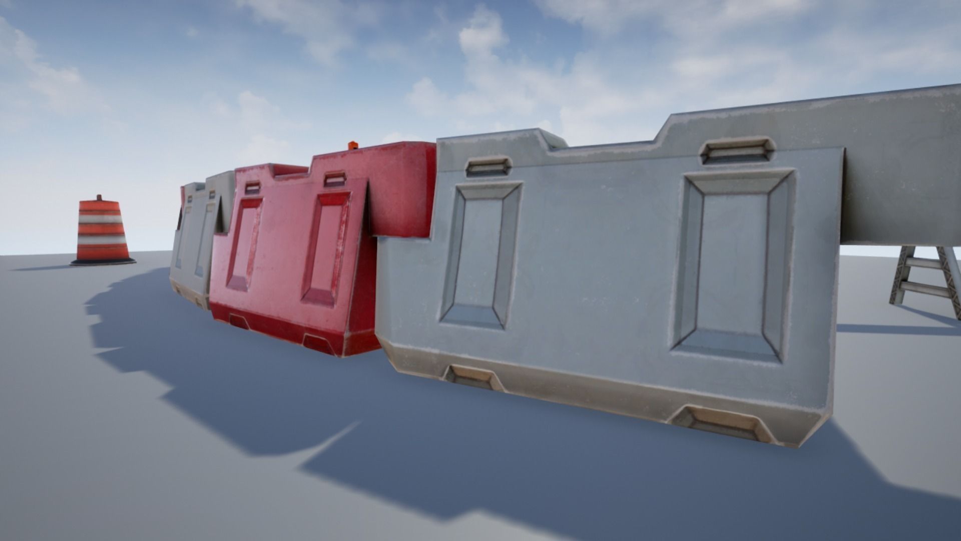 Road Objects - Traffic - low poly Low-poly 3D model_9