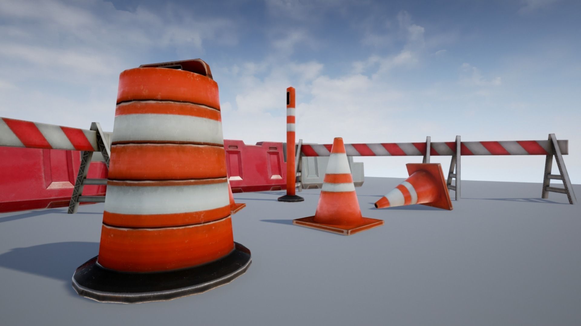 Road Objects - Traffic - low poly Low-poly 3D model_8