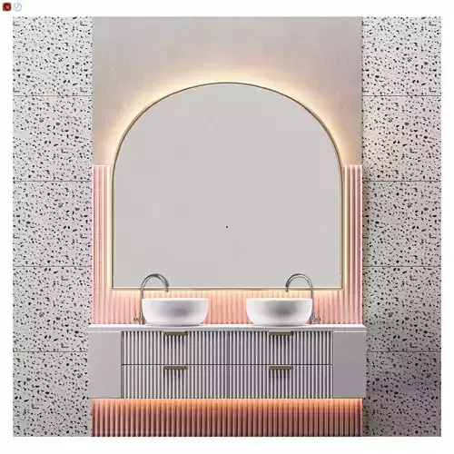 Bathrooms in light colors 3D model