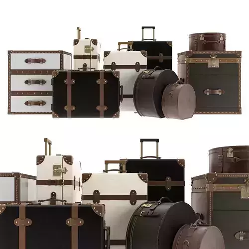 Suitcases Collection vintage 3D model
