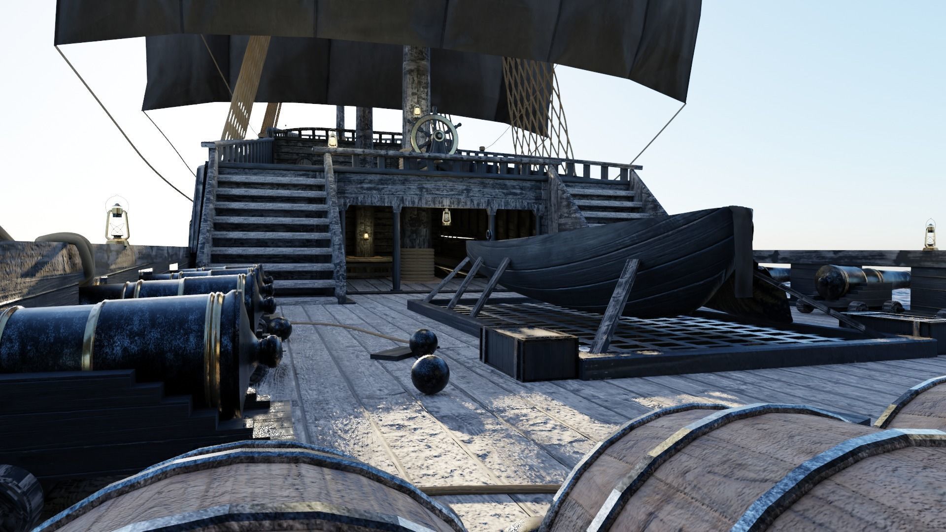 Pirates of the Caribbean game ship model 3D model 3D model_6