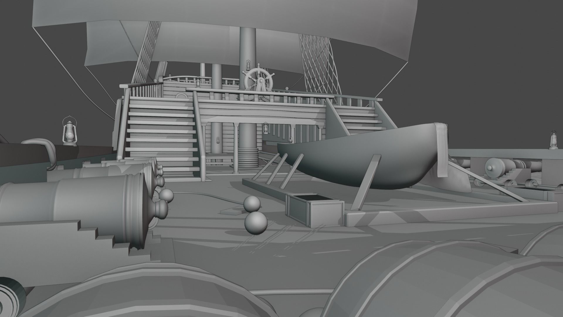 Pirates of the Caribbean game ship model 3D model 3D model_7