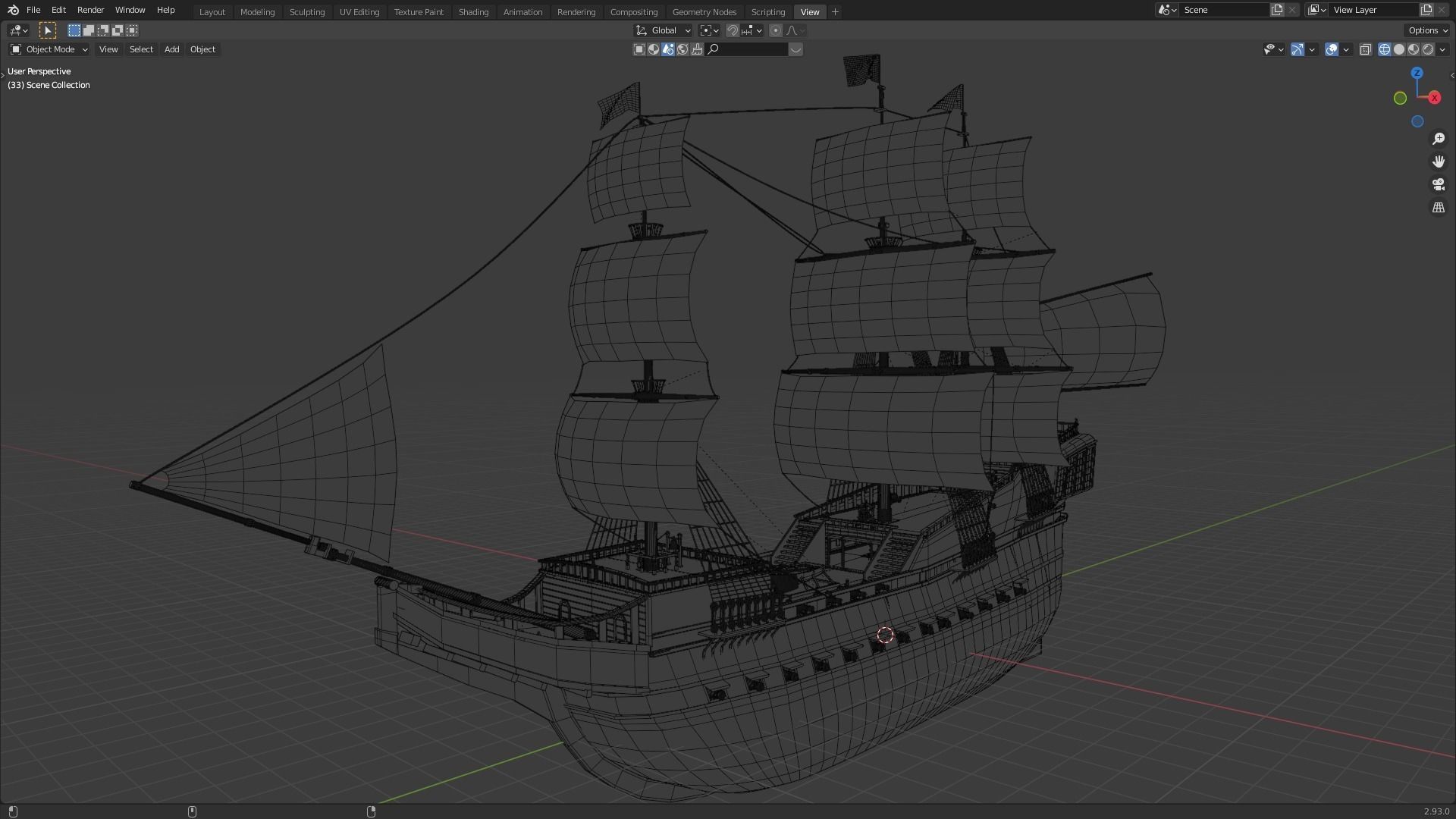 Pirates of the Caribbean game ship model 3D model 3D model_23