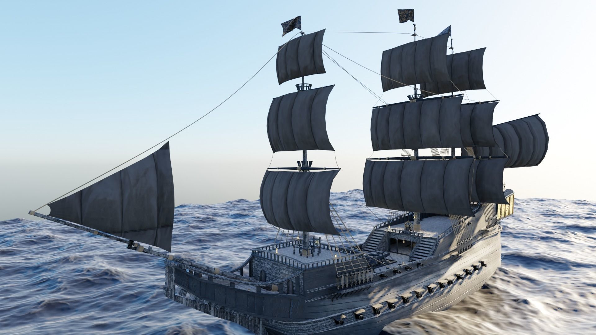 Pirates of the Caribbean game ship model 3D model 3D model_22