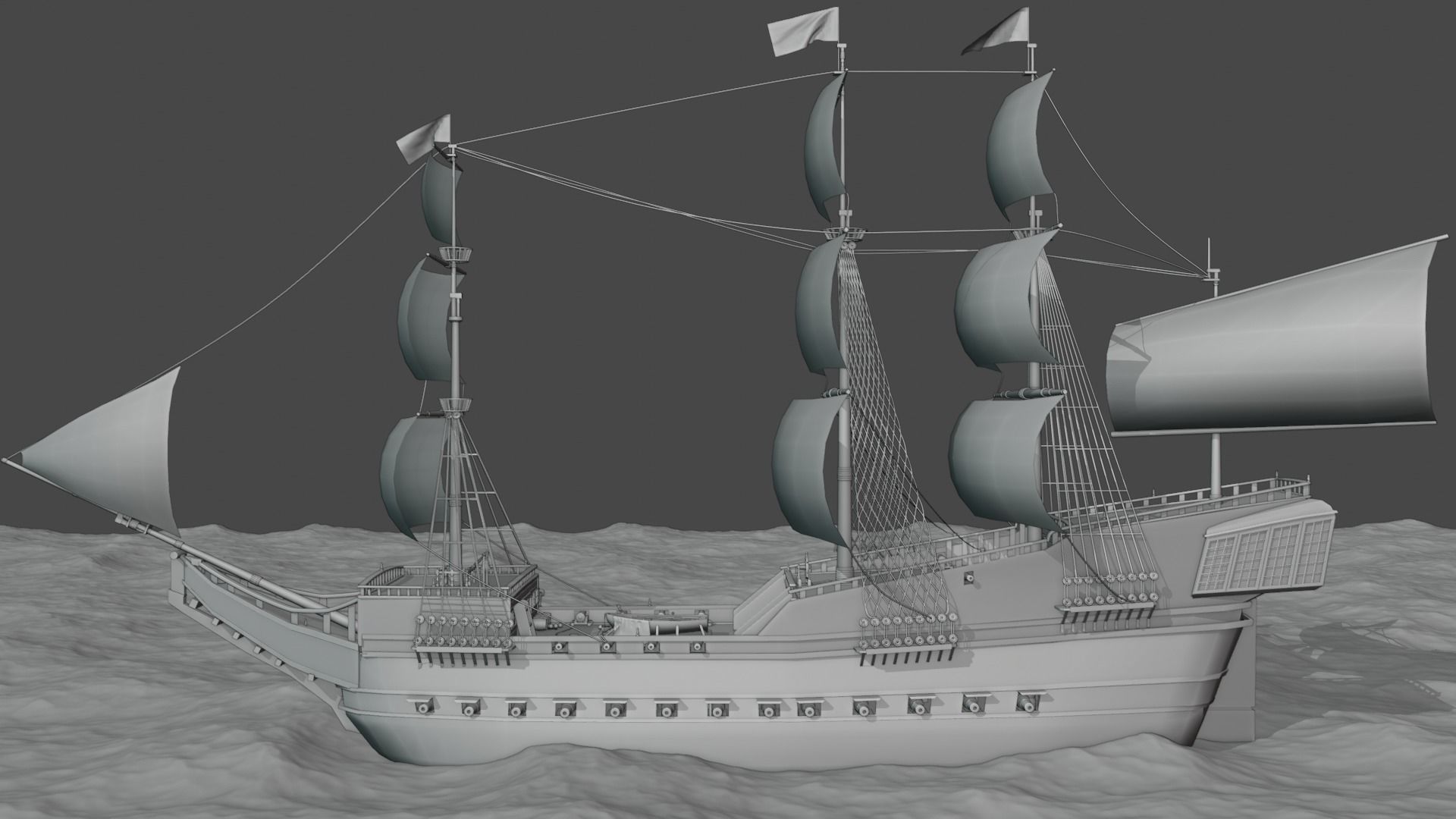 Pirates of the Caribbean game ship model 3D model 3D model_5
