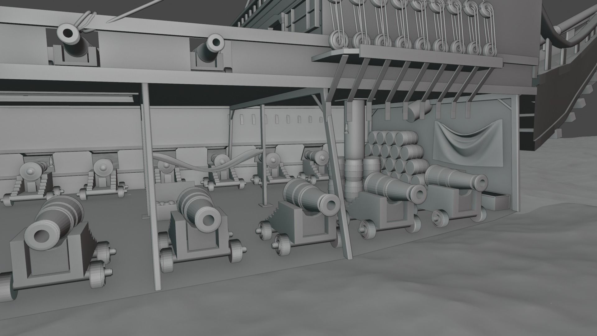 Pirates of the Caribbean game ship model 3D model 3D model_19