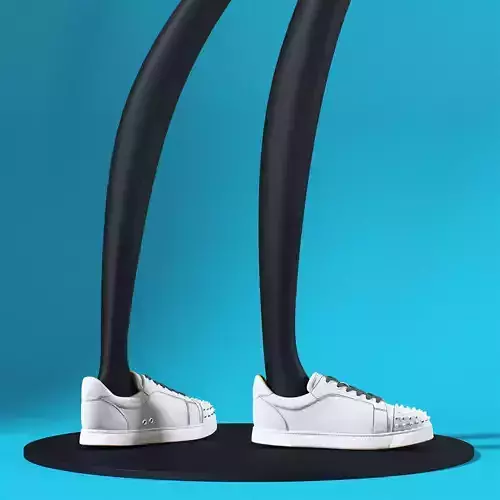 Louboutin Gray Suede Spiked Sneakers