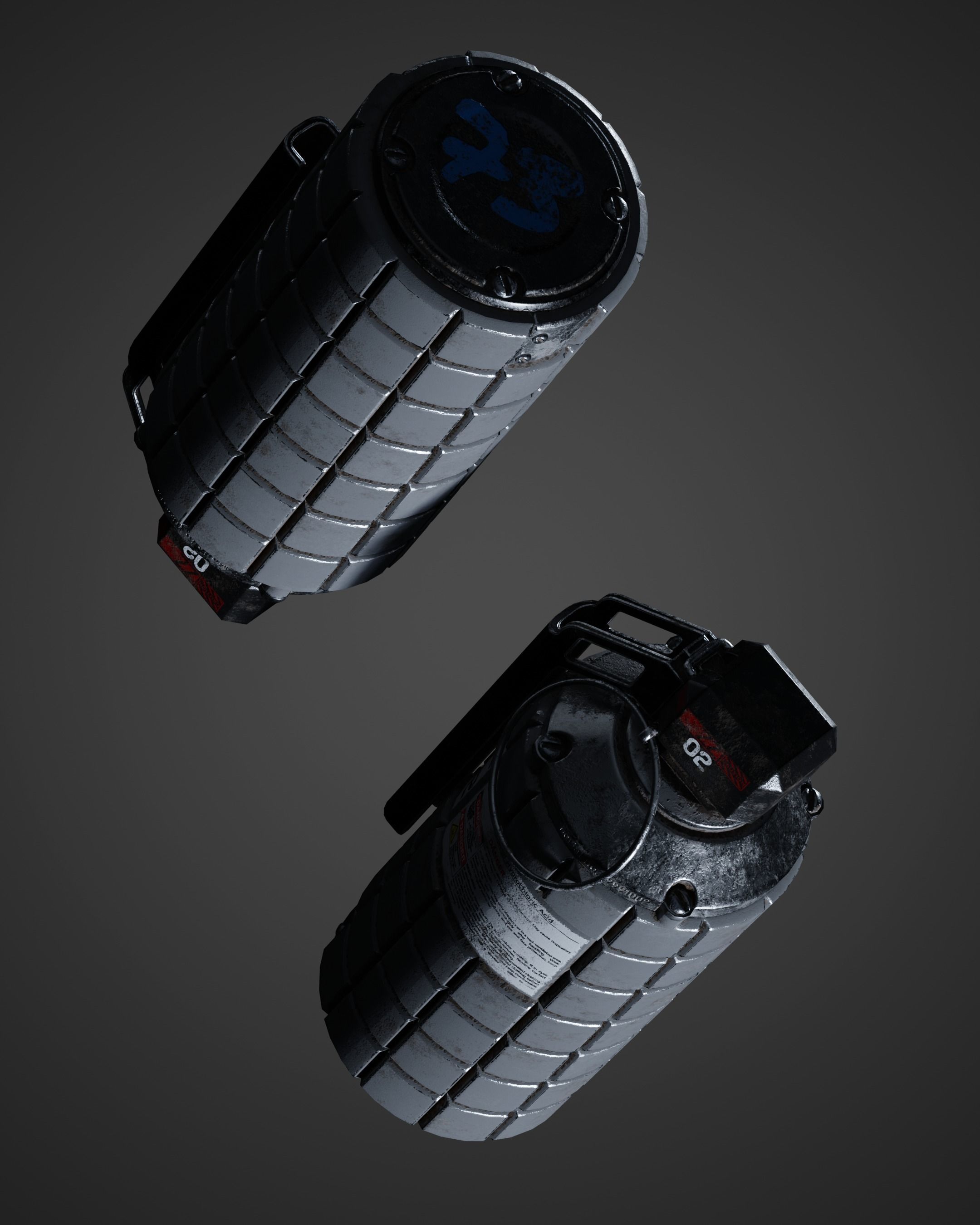 ZZ Grenade 02 Low-poly 3D model_14