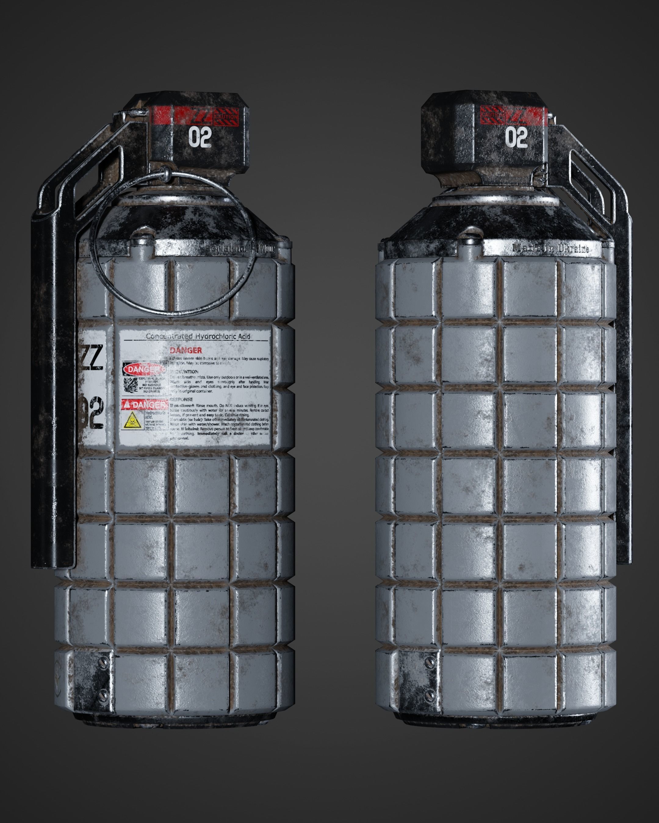 ZZ Grenade 02 Low-poly 3D model_8