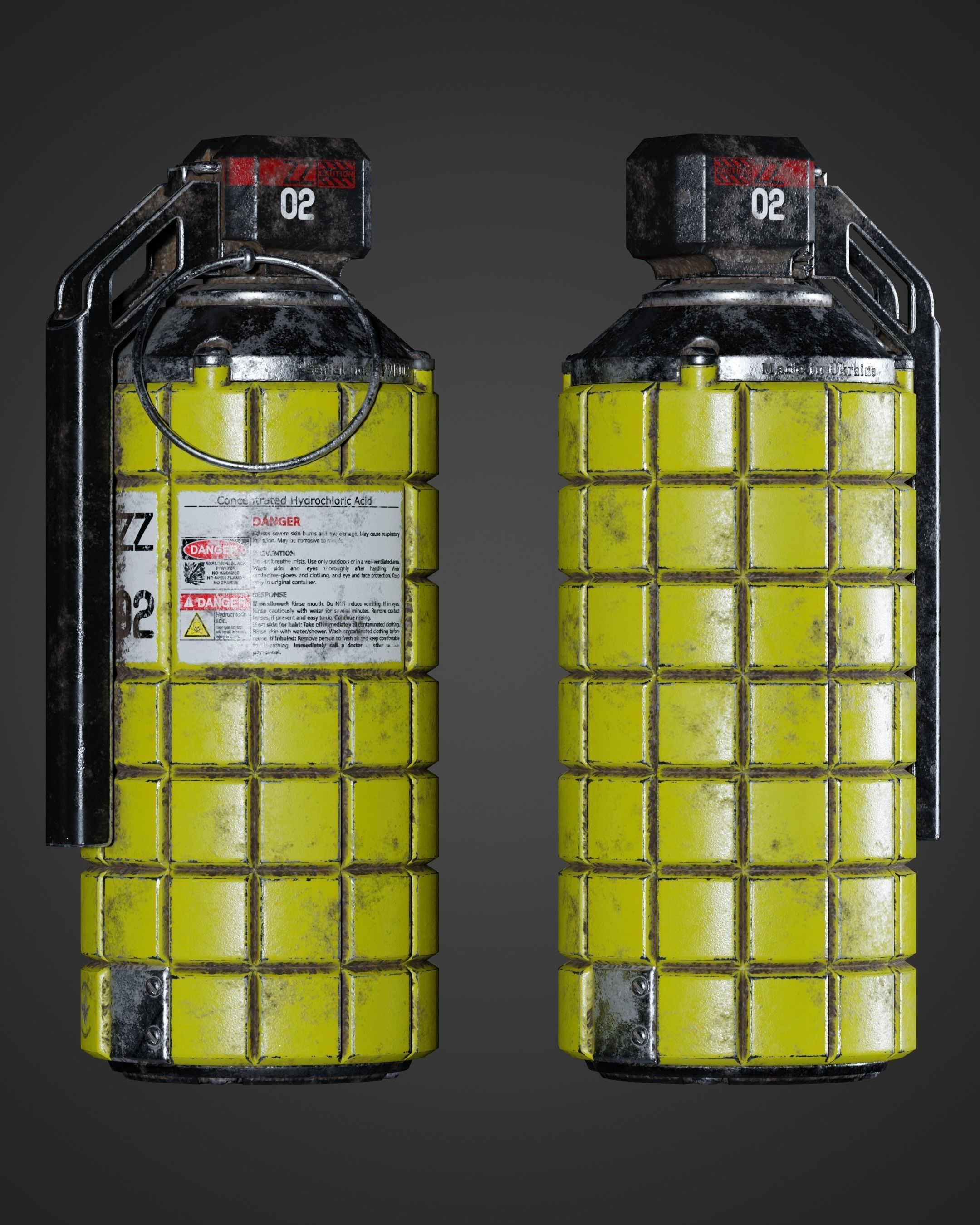 ZZ Grenade 02 Low-poly 3D model_10