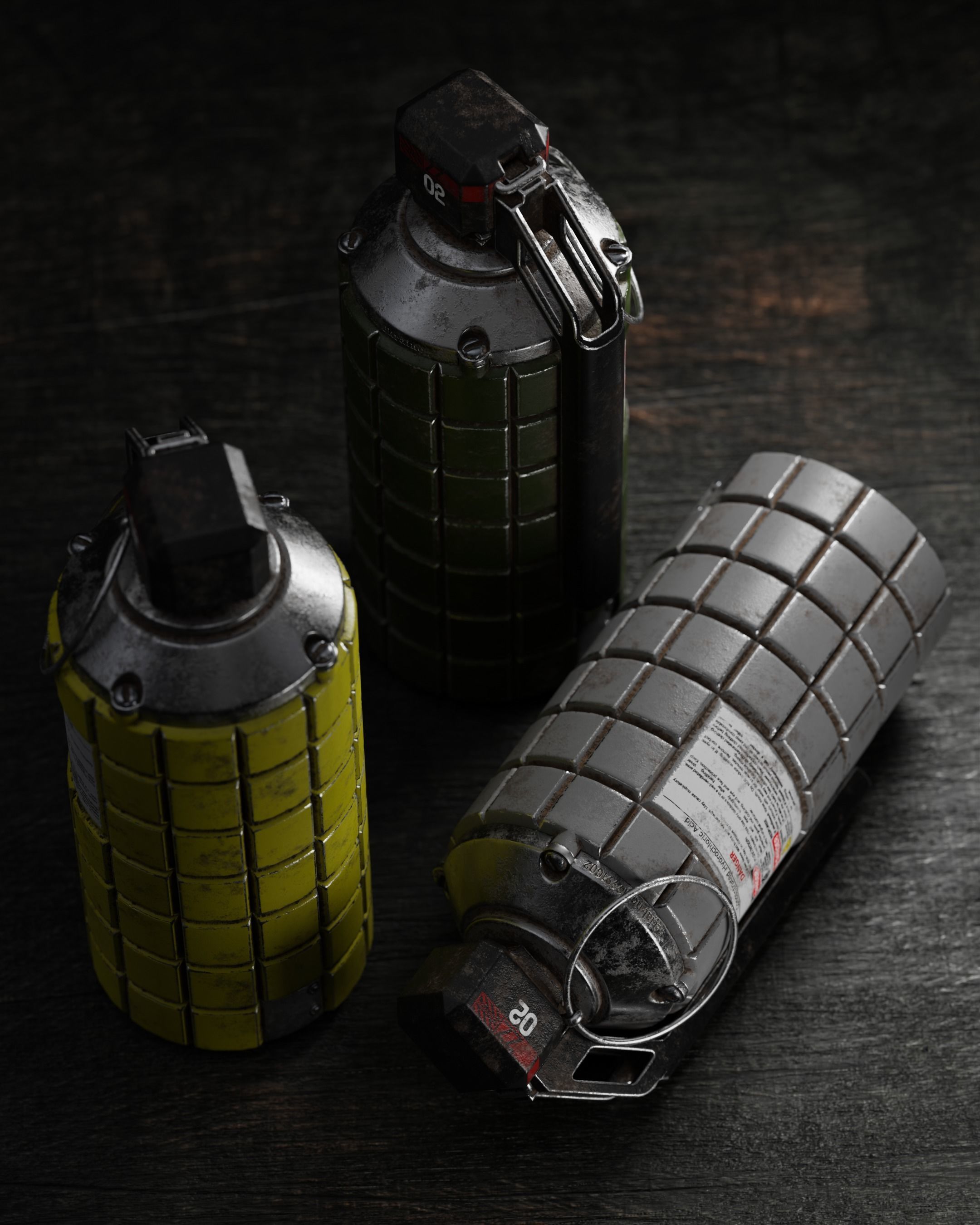 ZZ Grenade 02 Low-poly 3D model_3