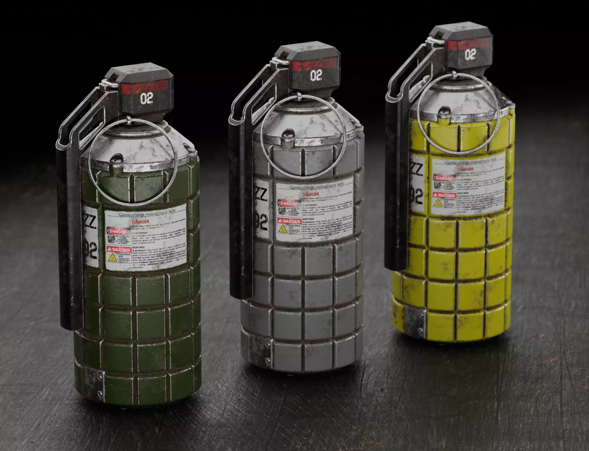 ZZ Grenade 02 Low-poly 3D model_0