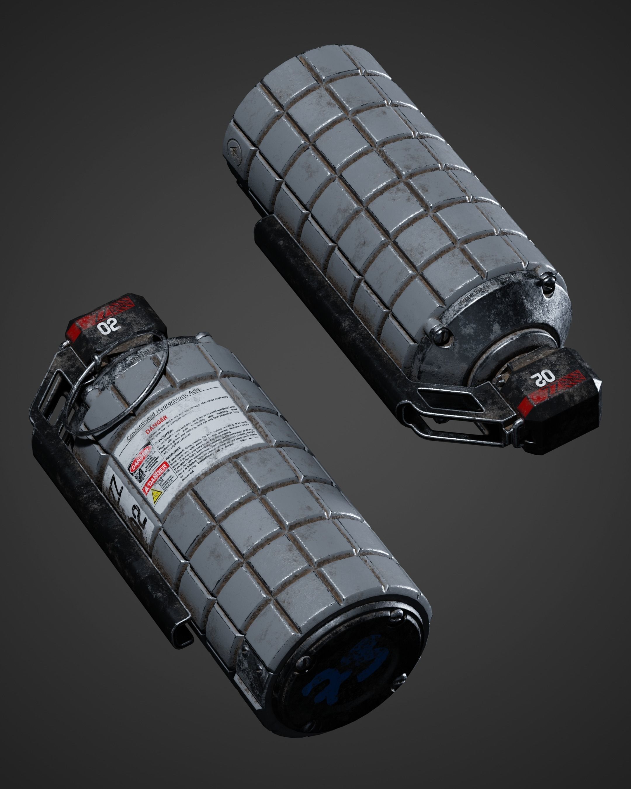 ZZ Grenade 02 Low-poly 3D model_11