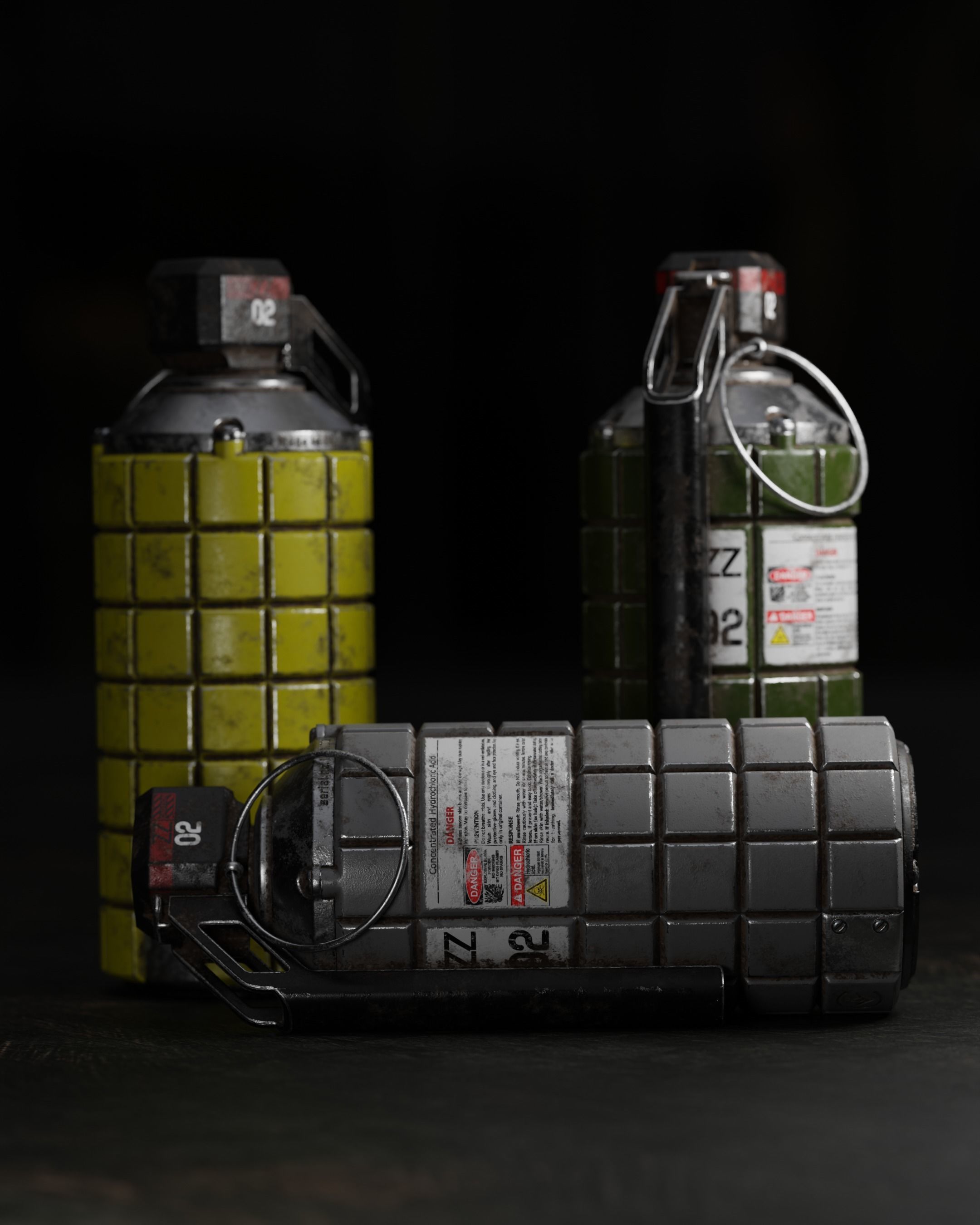 ZZ Grenade 02 Low-poly 3D model_5