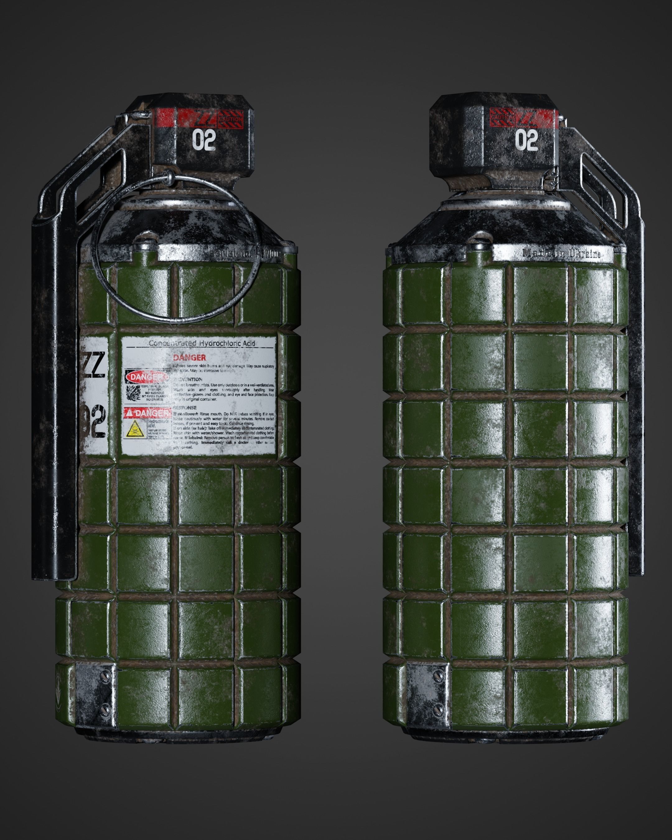 ZZ Grenade 02 Low-poly 3D model_9