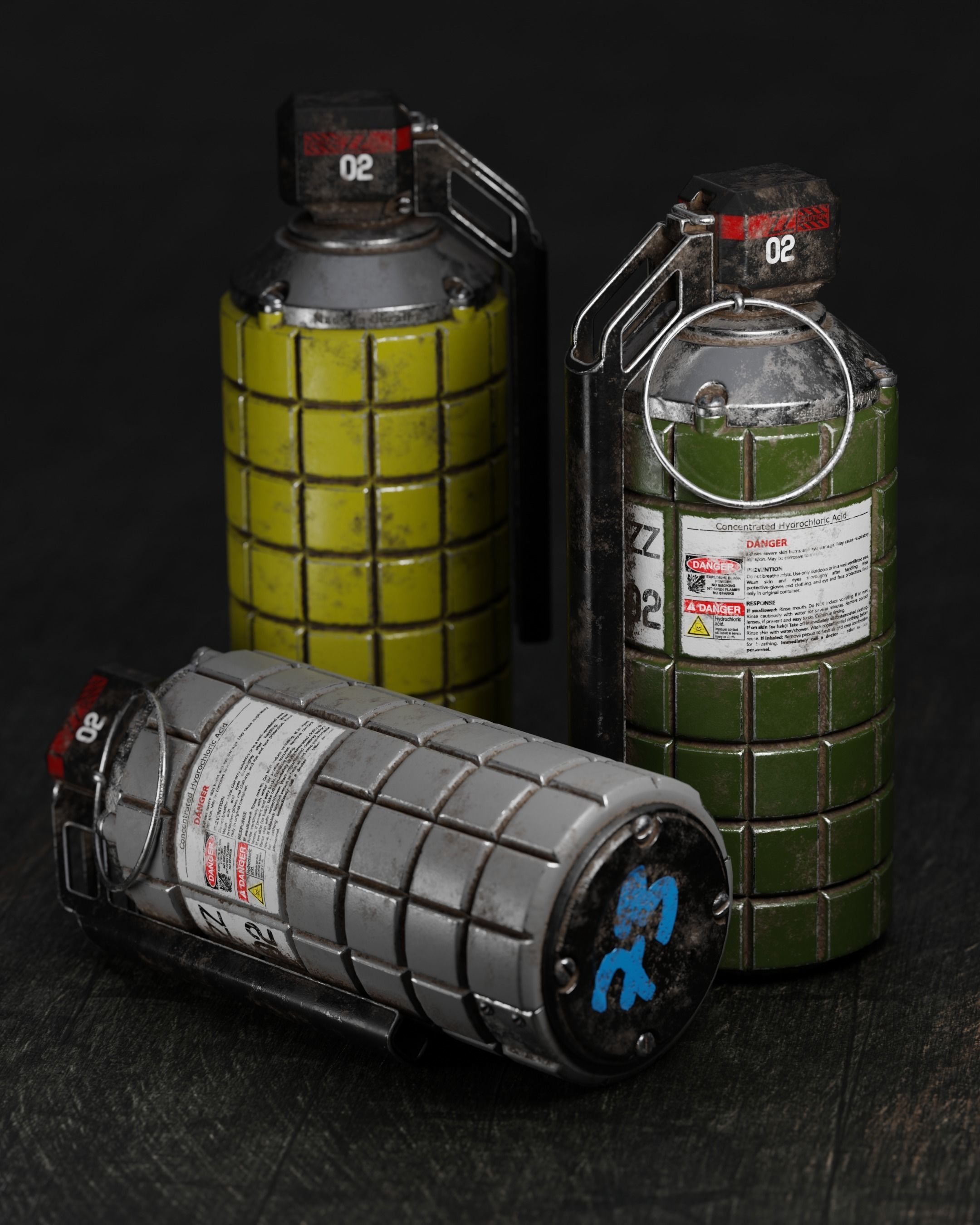 ZZ Grenade 02 Low-poly 3D model_2