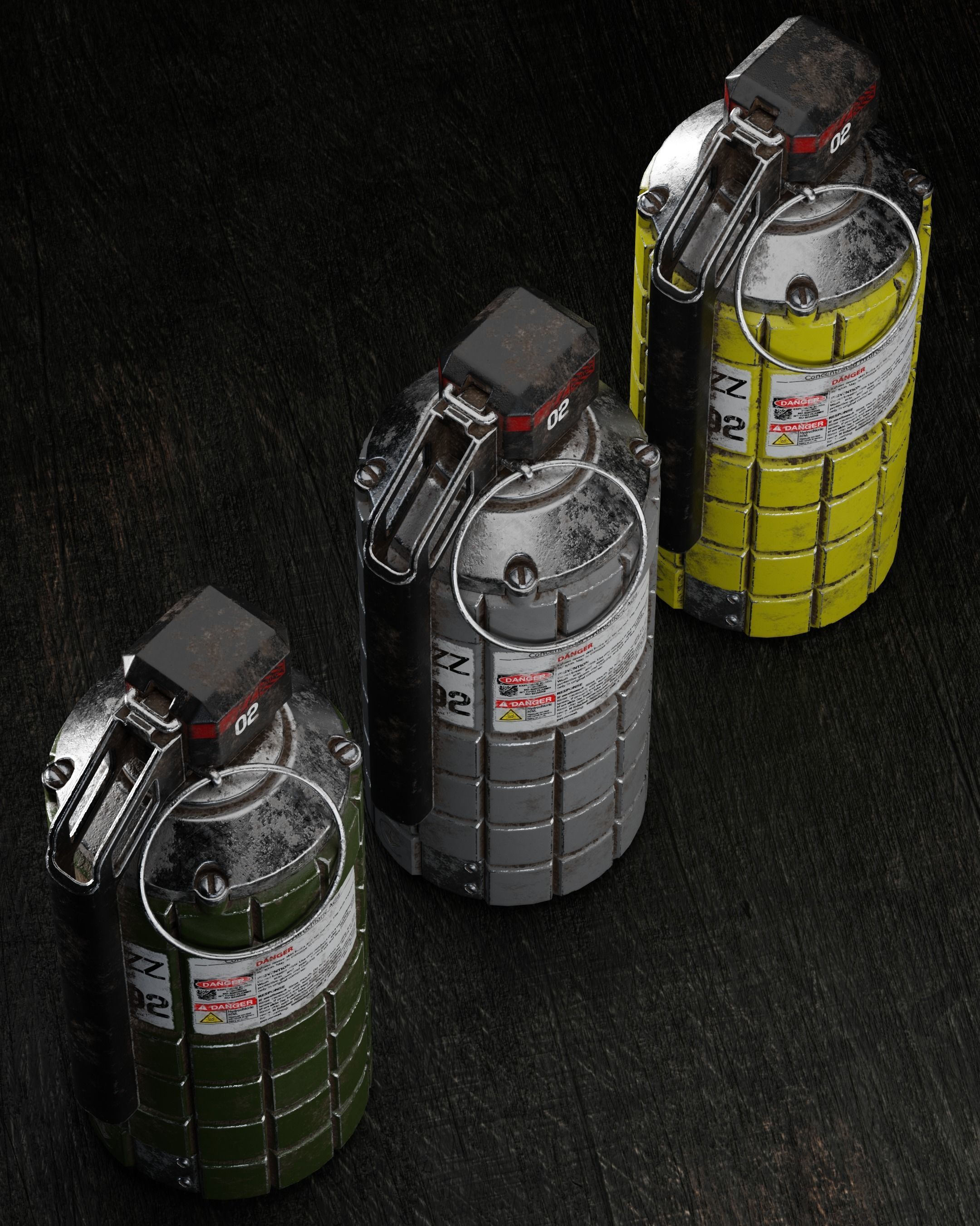 ZZ Grenade 02 Low-poly 3D model_6