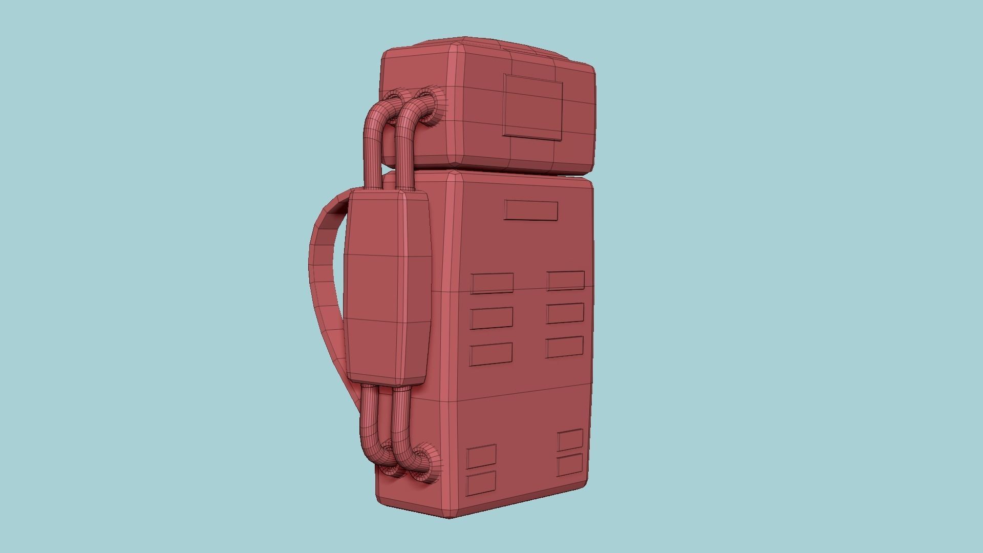 Astronaut Backpack 02 - China Red - Character Design Fashion Low-poly 3D model_9