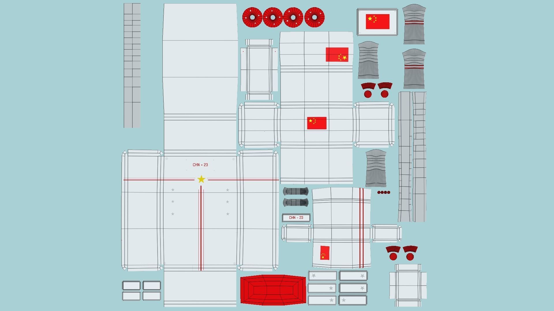 Astronaut Backpack 02 - China Red - Character Design Fashion Low-poly 3D model_6
