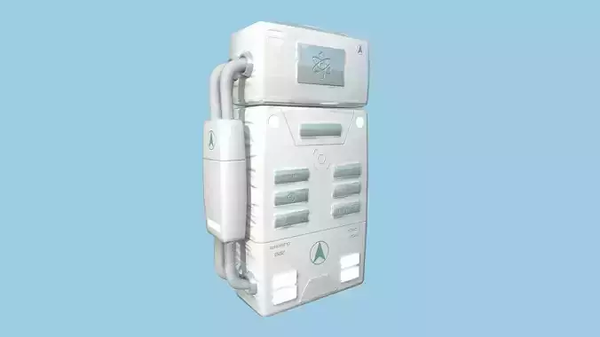 Astronaut Backpack 03 - Full White - Character Design Fashion Low-poly 3D model