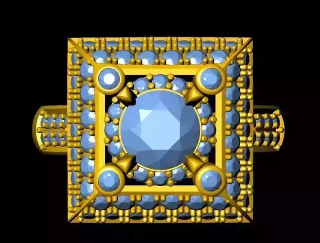 womensRing gold ring with topaz and diamonds