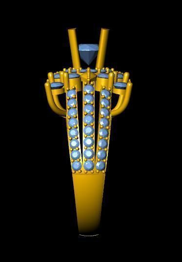 DiamondRing gold ring with stones 3D print model_1