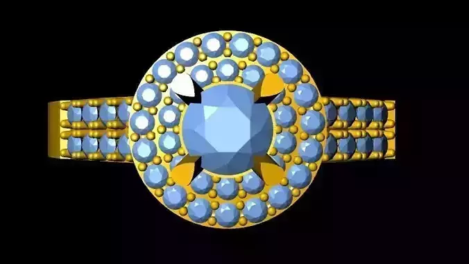 DiamondRing gold ring with sapphires