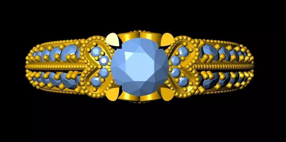 DiamondRing gold tube with in it 3D print model_0