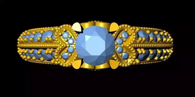 DiamondRing gold tube with in it 3D print model