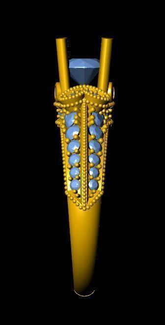 DiamondRing gold tube with in it 3D print model_1