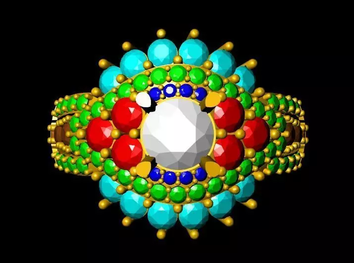 DiamondRing gold and diamond ring 3D print model_0