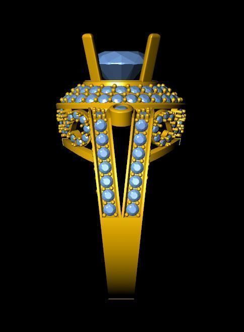 DiamondRing engagement ring with stones 3D print model_1