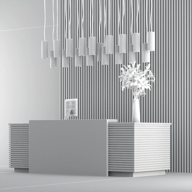 Reception 1 modern desk 3D model_2